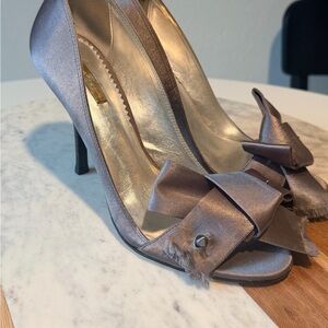 Elegant Satin Peep-Toe Heels